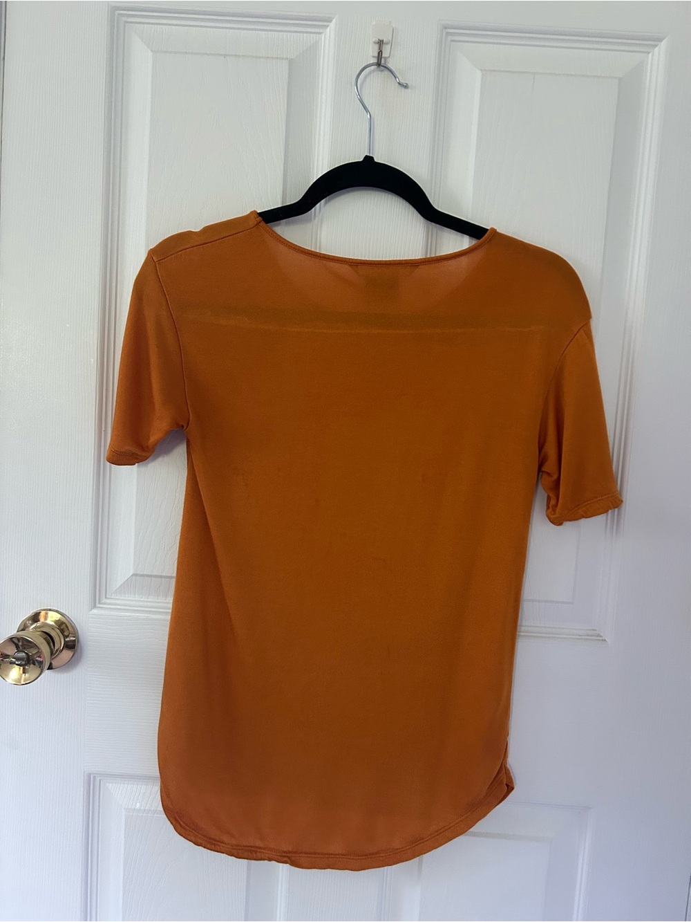 Armani Exchange A|X Mustard Lyocell Blend Short Sleeve Top XS - Picture 6 of 9